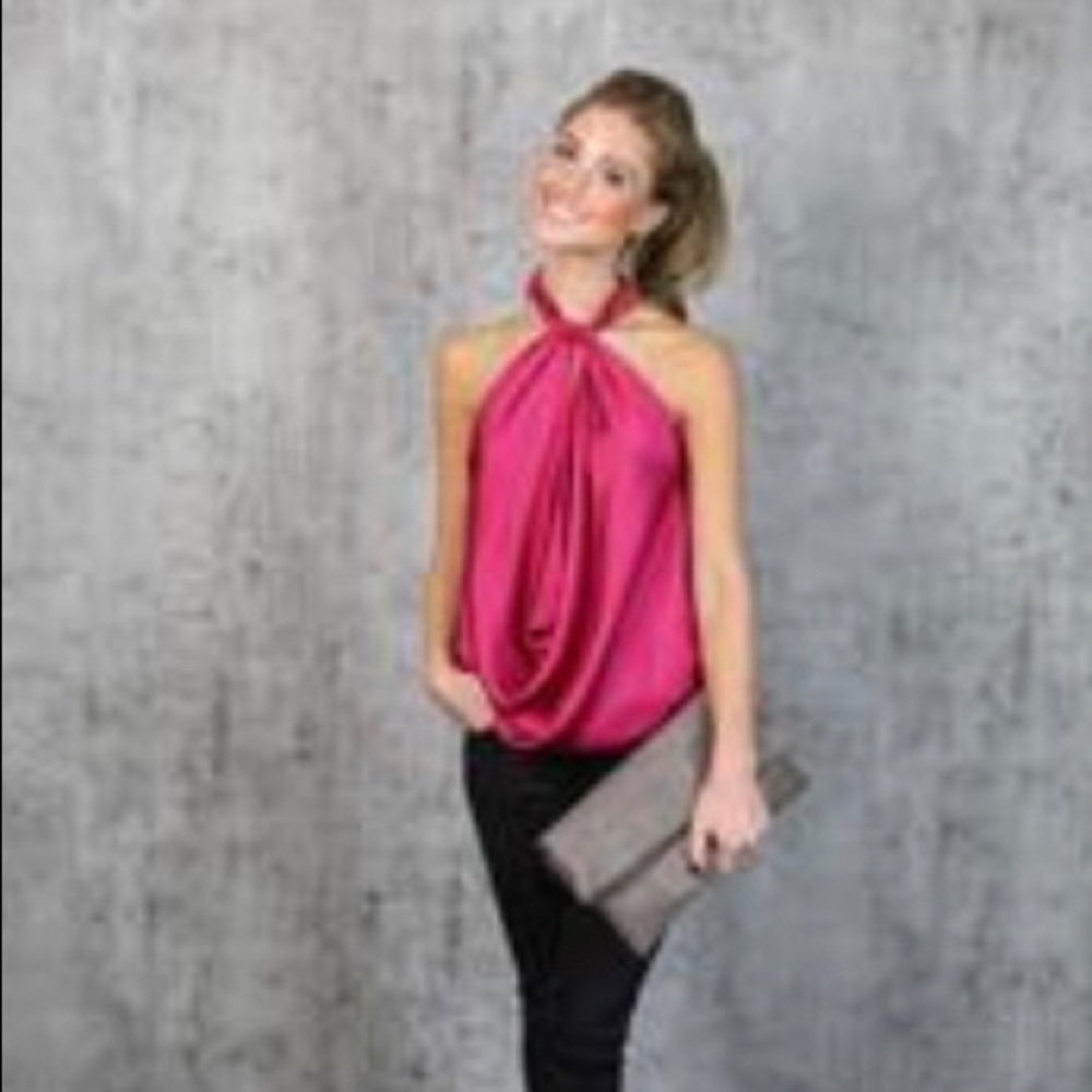 Vici draped in love halter top.